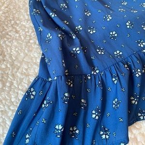 Blue Floral Halter Tank Top, Frill || Abercrombie